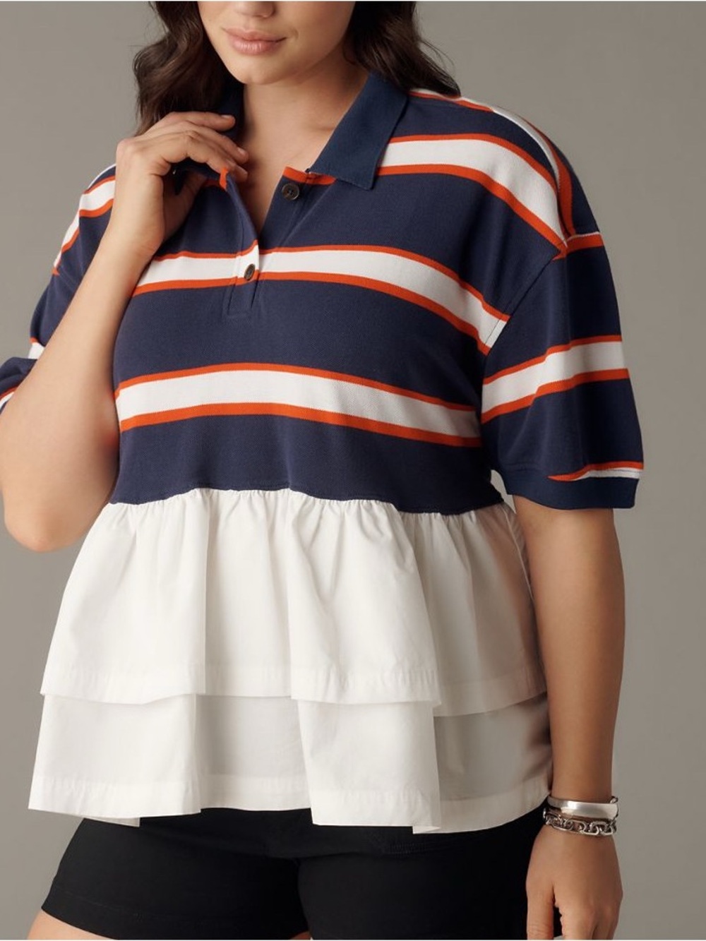 NWT Maeve Je Peux Twofer Peplum Top SZ Xl Sold Out Eclipse Combo Anthropologie